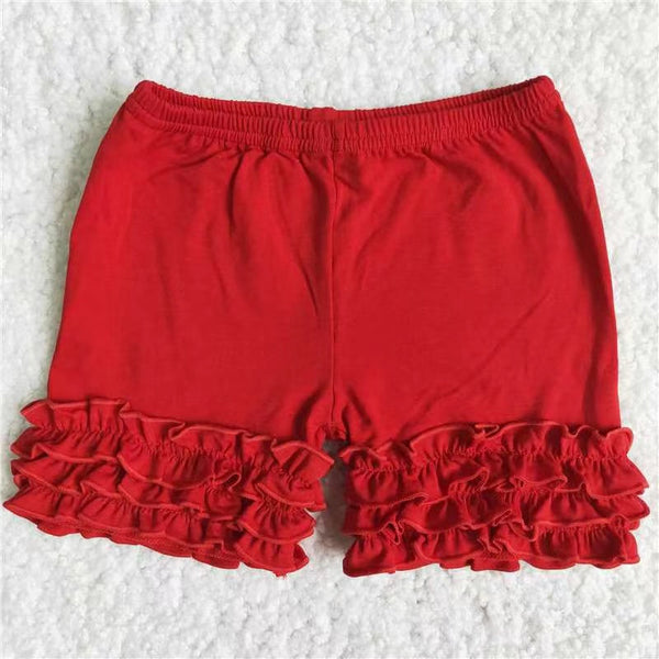 girl summer red icing shorts