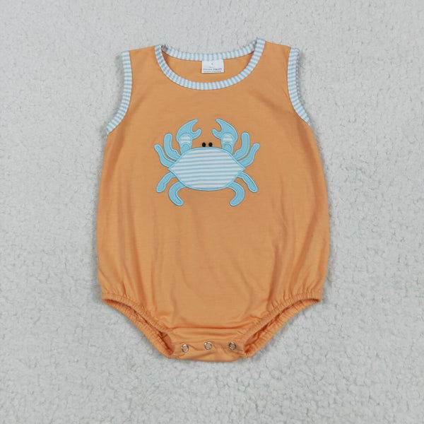 SR3058 RTS boy clothes crab boy summer embroidery bubble-embroidery