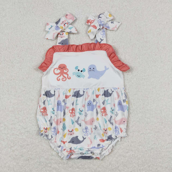 SR1187 RTS baby girl clothes sea animal toddler girl summer bubble (print pattern)