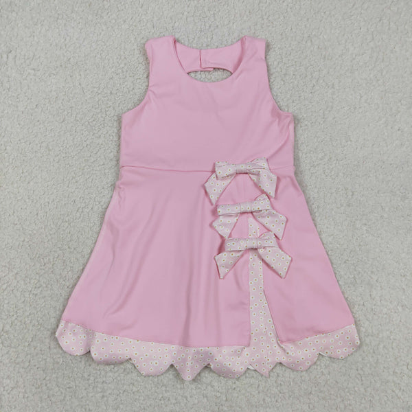 GSD3315 RTS toddler girl clothes pink girl summer dress sports dresses