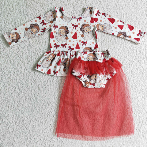 GLD0092 baby girl clothes santa claus red tulle set baby christmas outfit-promotion 2024.10. 12 $5.5