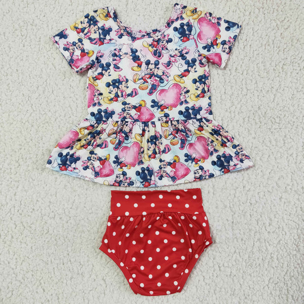 girl clothing cartoon summer bummies set