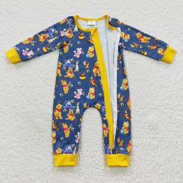 LR0347 baby girl clothes cartoon zipper winter romper