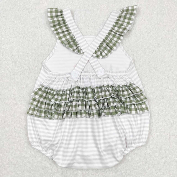 SR0658 baby girl clothes raised in the backwoods dog forest toddler summer romper