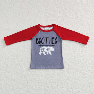 BT0449 baby girl clothes brother bear girl winter shirt top