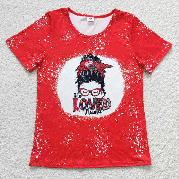 GT0120 adult clothes red loved mama valentines day women tshirt Mother's Day clothes