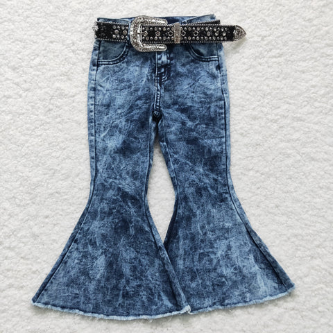 P0008 baby girl clothes blue denim pants bell bottom pant jeans