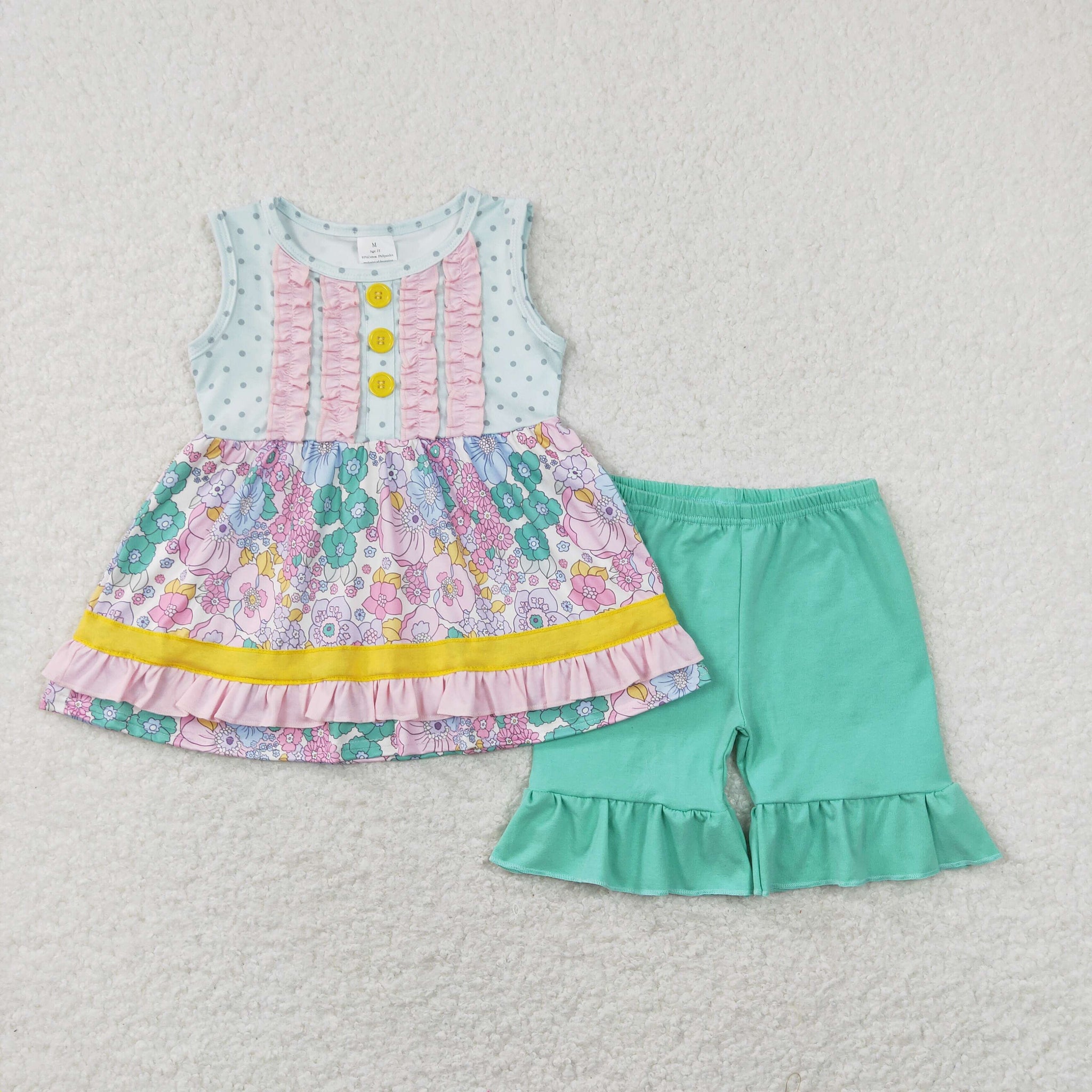 GSSO0503 baby girl clothes floral girl flower summer outfits