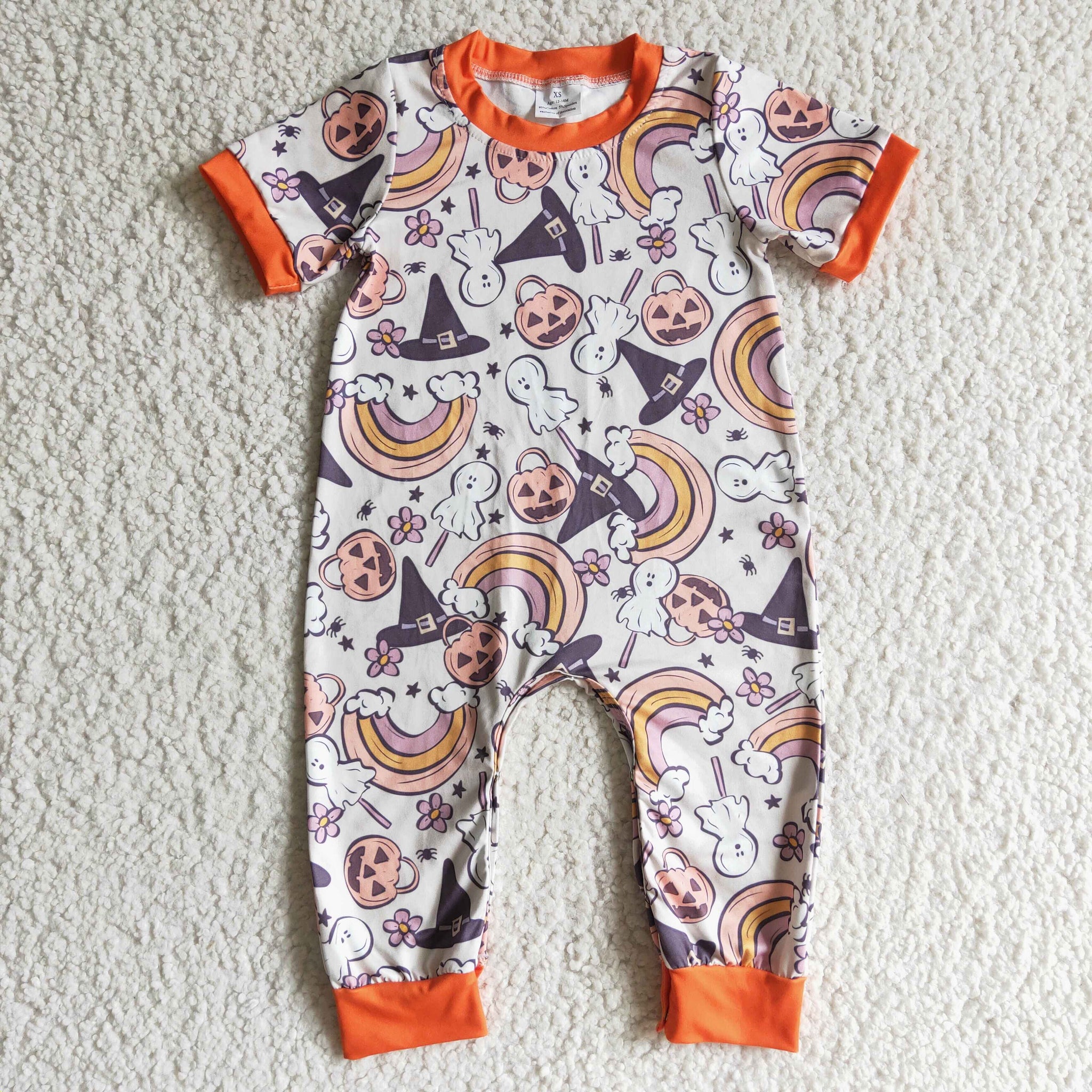 SR0085 baby boy clothes short sleeve halloween romper