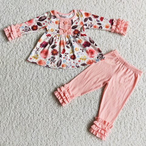 6 C7-20 toddler girl clothes floral ruffles girl winter outfit--promotion 2024.12.21 $2.99