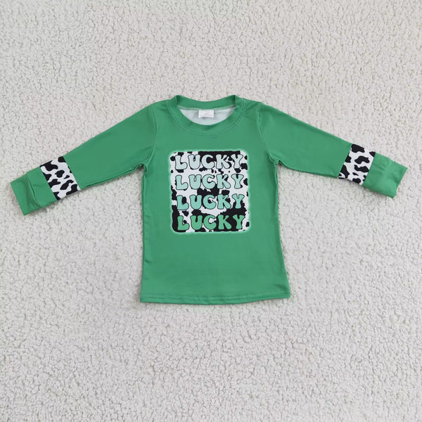 GT0081 baby boy clothes green St. Patrick's Day shirt