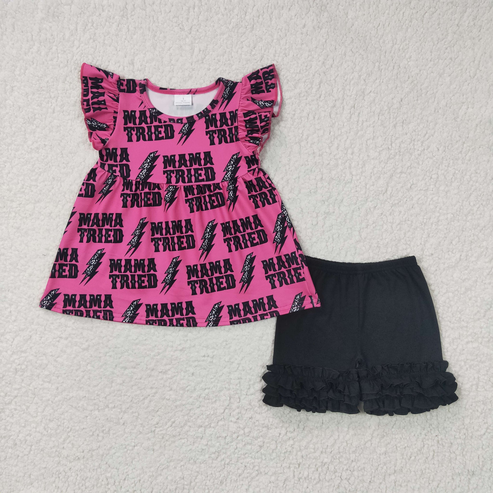 GSSO0199 kids clothes girls mama tired summer outfits-promotion 2024.6.22  $5.5