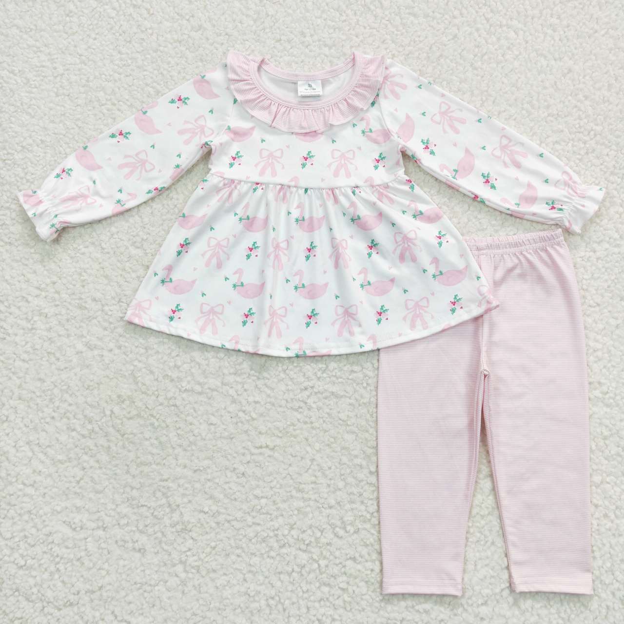 GLP0882 baby girl clothes pink duck girl christmas outfit