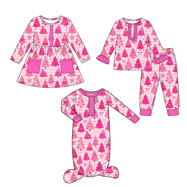 Preorder MOQ 5 pcs Each Style Christmas Santa Tree Kids Matching Clothes-2026.8.19