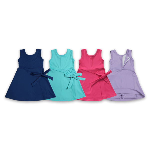 RTS Matching  toddler clothes solid color print set girls summer yoga clothing-2026.7.30