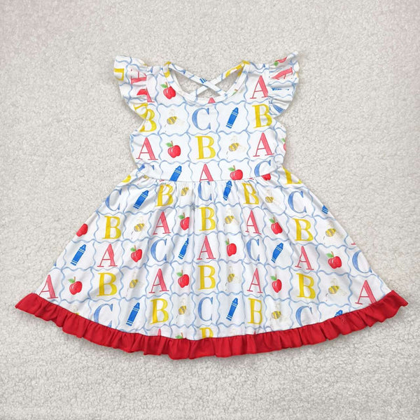 GSD2258 RTS girl clothes apple girl back to school day summer dress