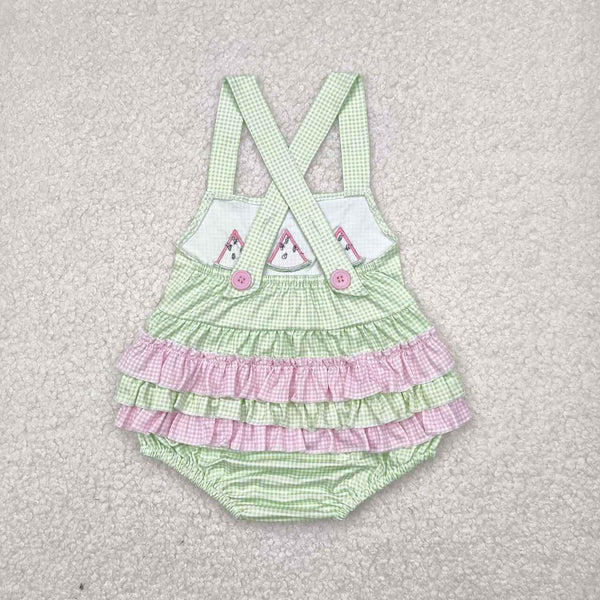 SR2764  RTS baby girl clothes watermelon girl summer bubble-embroidery
