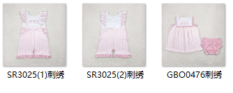 RTS girl summer matching clothes pink bow girl summer clothes-embroidery