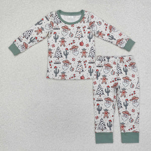 BLP0817 RTS baby boy clothes boy christmas pajamas set western clothing