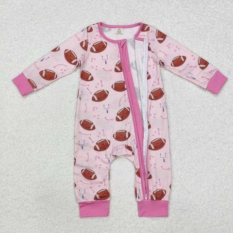 LR1464 RTS baby girl clothes baseball rugby girl winter romper-bamboo