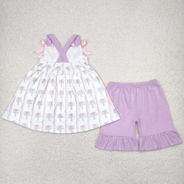 GSSO2430 RTS girl clothes floral toddler girl  summer outfit