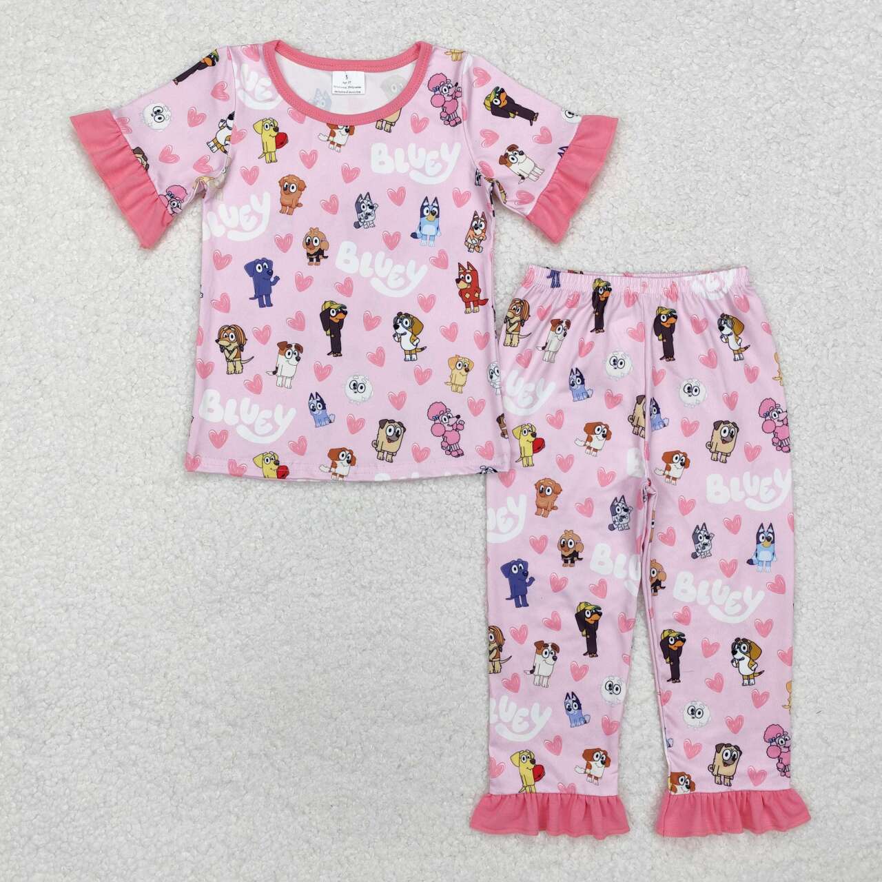 GSPO1760 RTS toddler girl clothes cartoon dog girl Valentine's Day pajamas set