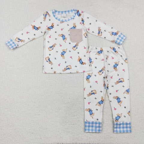 BLP1046 RTS toddler boy clothes rabbit boy easter pajamas set