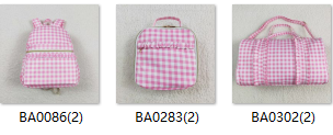 RTS kids matching bag pink plaid print baby girl back to school day bag-2025.7.19