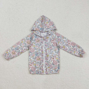 GT0914 RTS girl clothes floral girl winter top shirt jacket