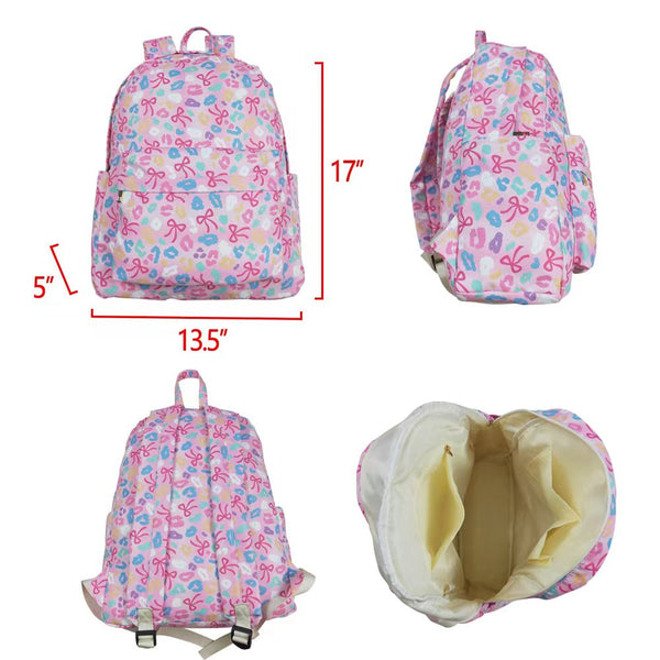 BA0319 RTS kids bows print baby girl back to school day bag travel backpack