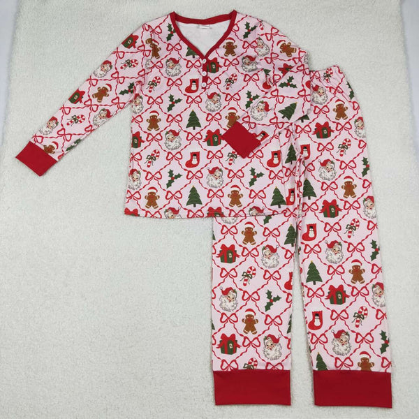 GLP2815 RTS adult pajamas santa adult women christmas pajamas set