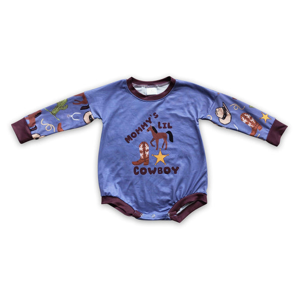 LR0229 baby boy clothes cowboy winter bubble