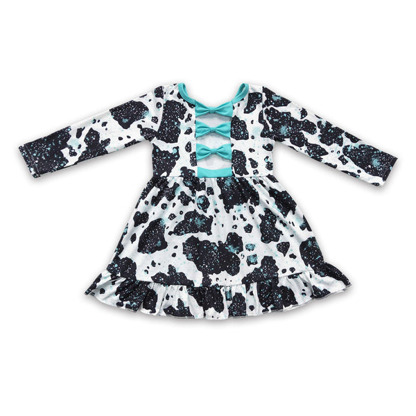 GLD0128 baby girl clothes winter cow dress