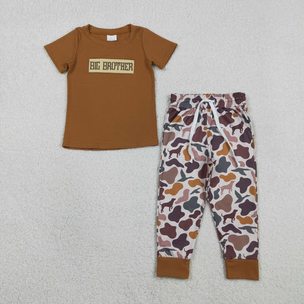 RTS BSPO0665 toddler boy clothes big brother embroidrey boy spring outfit pants set