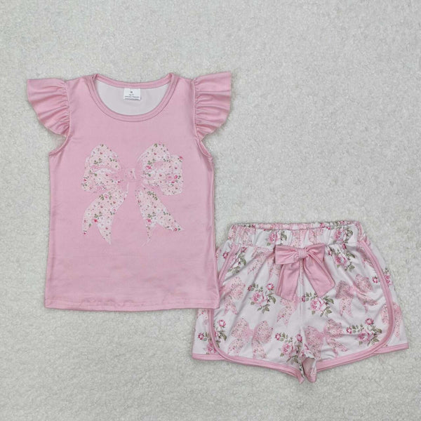 GSSO1702 RTS baby girl clothes bows toddler girl summer outfit
