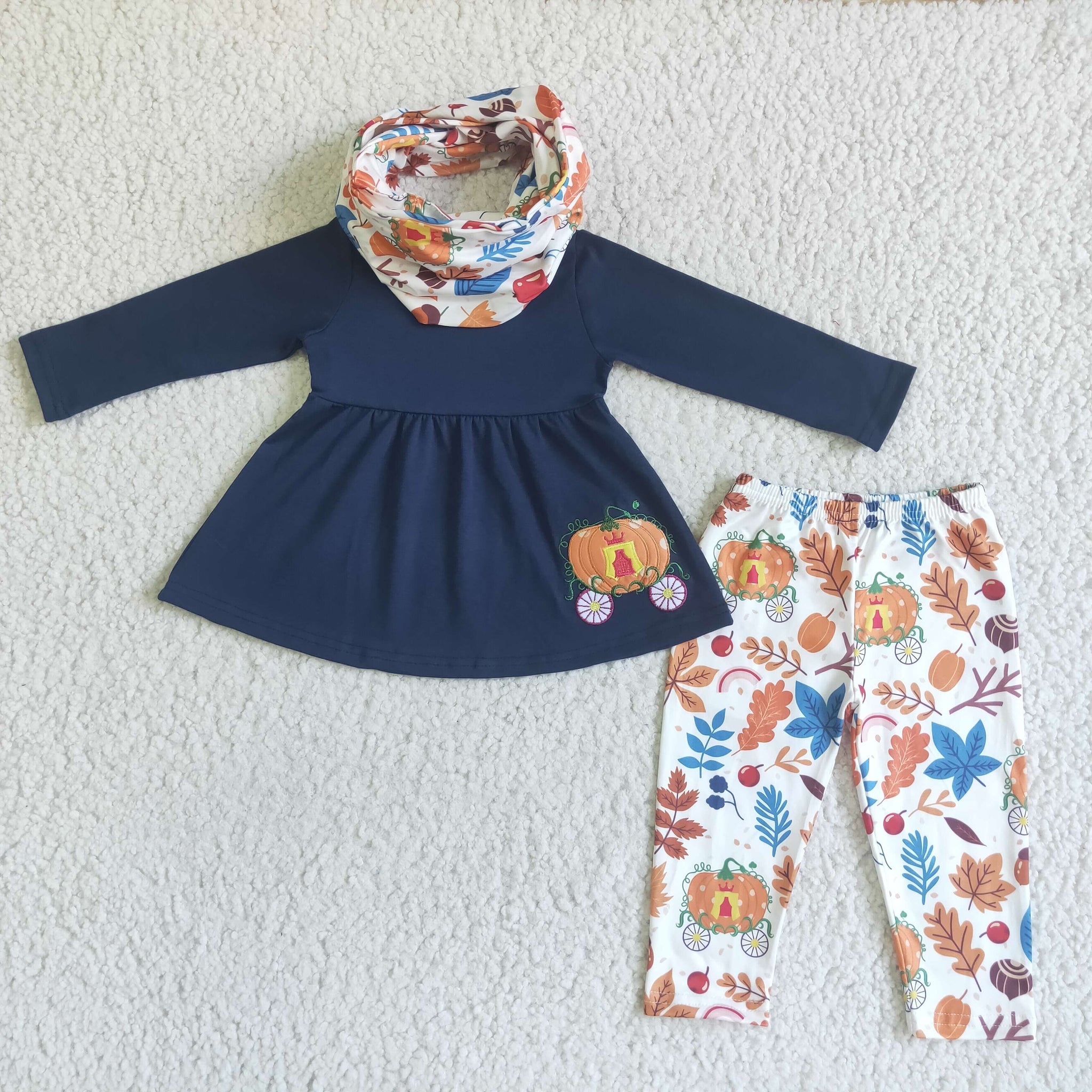 GLP0051 girl navy halloween emboridery set