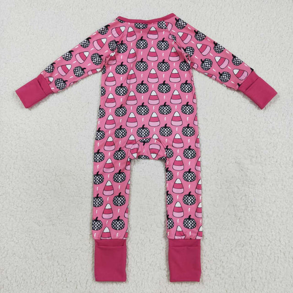 LR2467 RTS baby girl clothes candy girl halloween winter romper zip romper