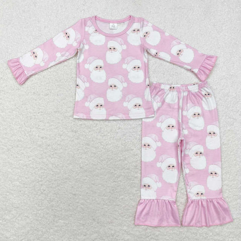 GLP1534 RTS toddler girl clothes santa claus girl christmas winter pajamas set