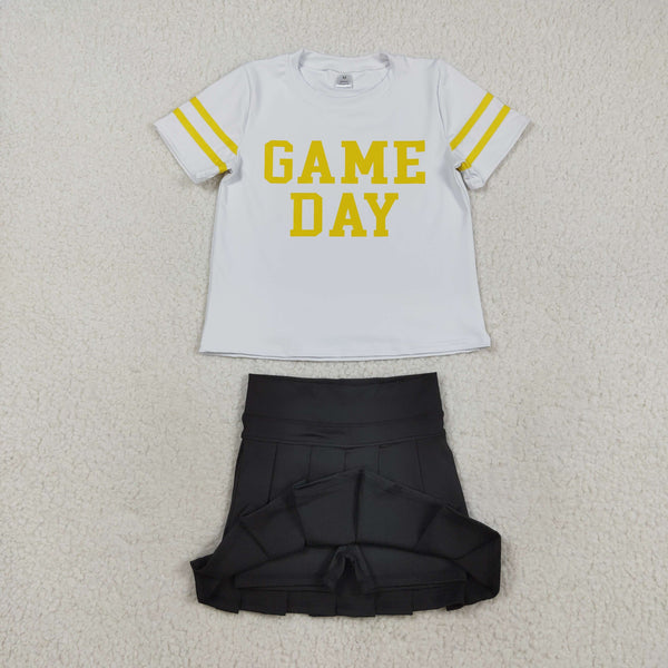 GT1115 RTS girl summer shirt yellow game day yoga girl sports top