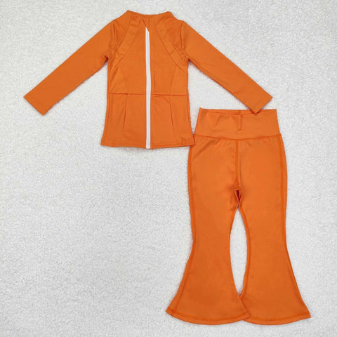 GLP2117 RTS toddler girl clothes orange girl yoga winter set