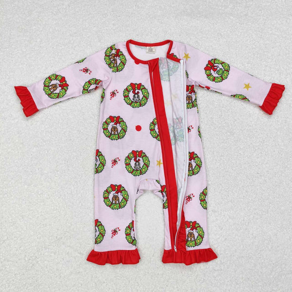 LR1664 RTS baby  girl clothes cartoon girl christmas winter romper-bamboo