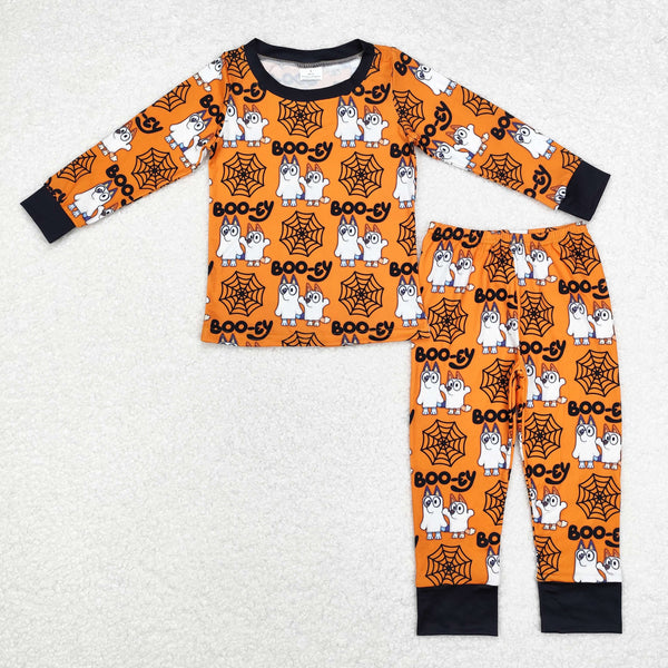 BLP0727 RTS toddler boy clothes cartoon dog boy halloween winter pajamas set