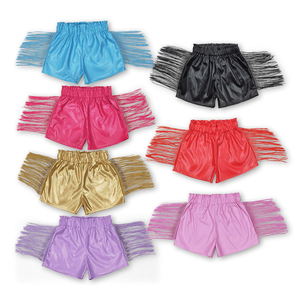 RTS Matching toddler clothes leather print tassel shorts baby summer clothes-2026.3.3