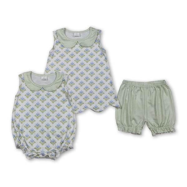 RTS Matching kids clothing floral print clothing baby girl summer clothing-2026.3.24