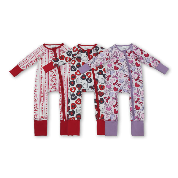 RTS kids matching clothing love print clothing baby girl Valentine winter romper-2025.12.18
