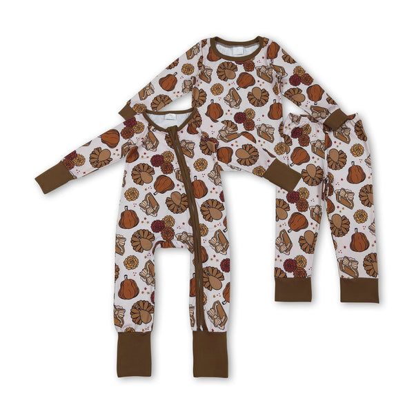 RTS kids matching clothing turkey print clothing girl thanksgiving winter clothing-2025.10.21