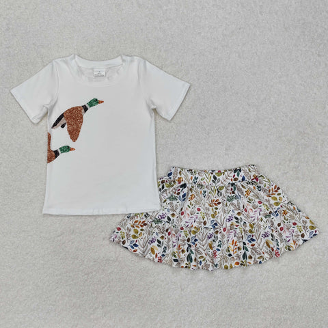 GSD1546 Girl Clothes Mallard Duck Girl Summer Outfit Skirt Set Hunting Clothing