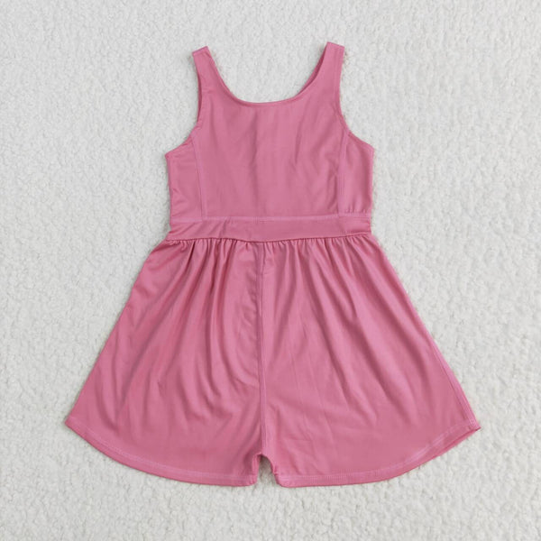 SR3024 RTS girl clothes pink girls summer jumpsuit yoga clothes atheletic clothes
