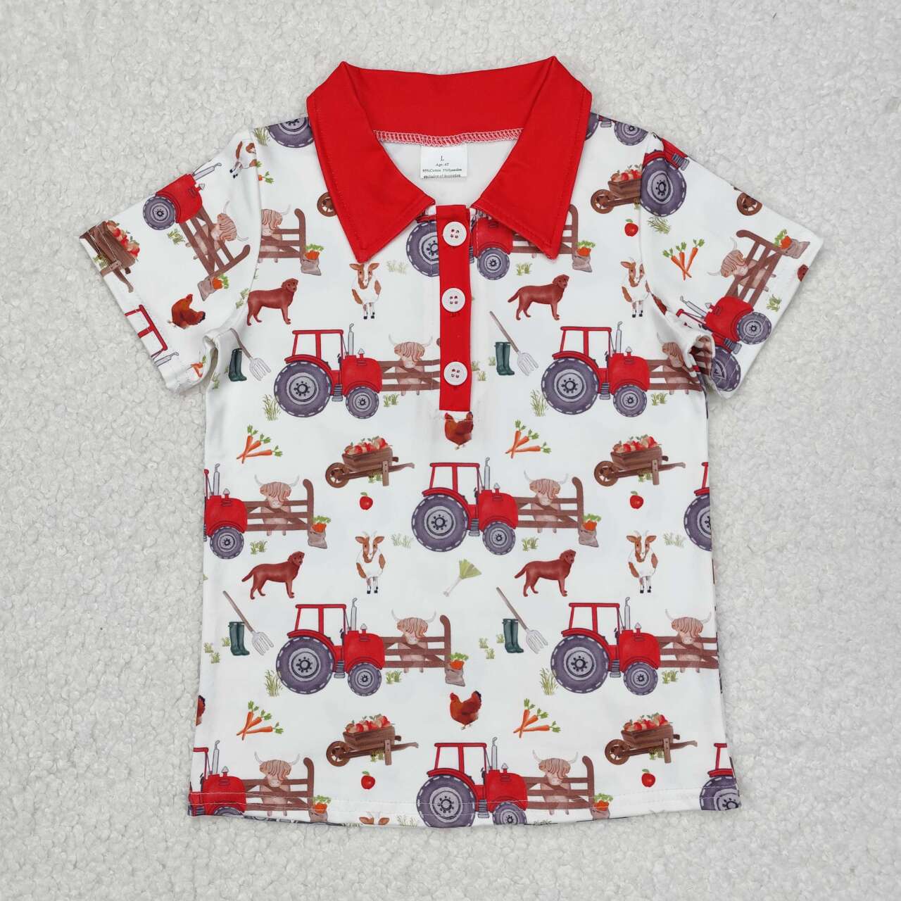 BT1043 RTS toddler boy clothes farm life boy  summer top shirt tractor farm clothes