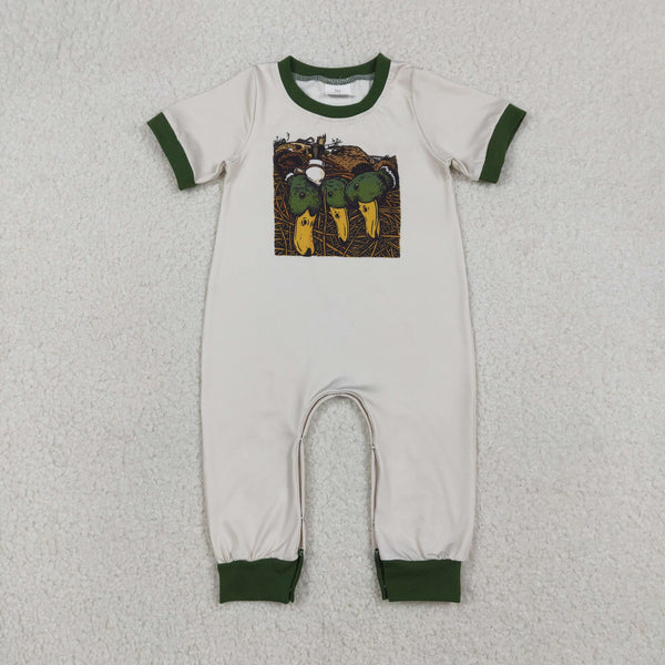 SR3681 RTS baby girl clothes mallard print girl summer romper